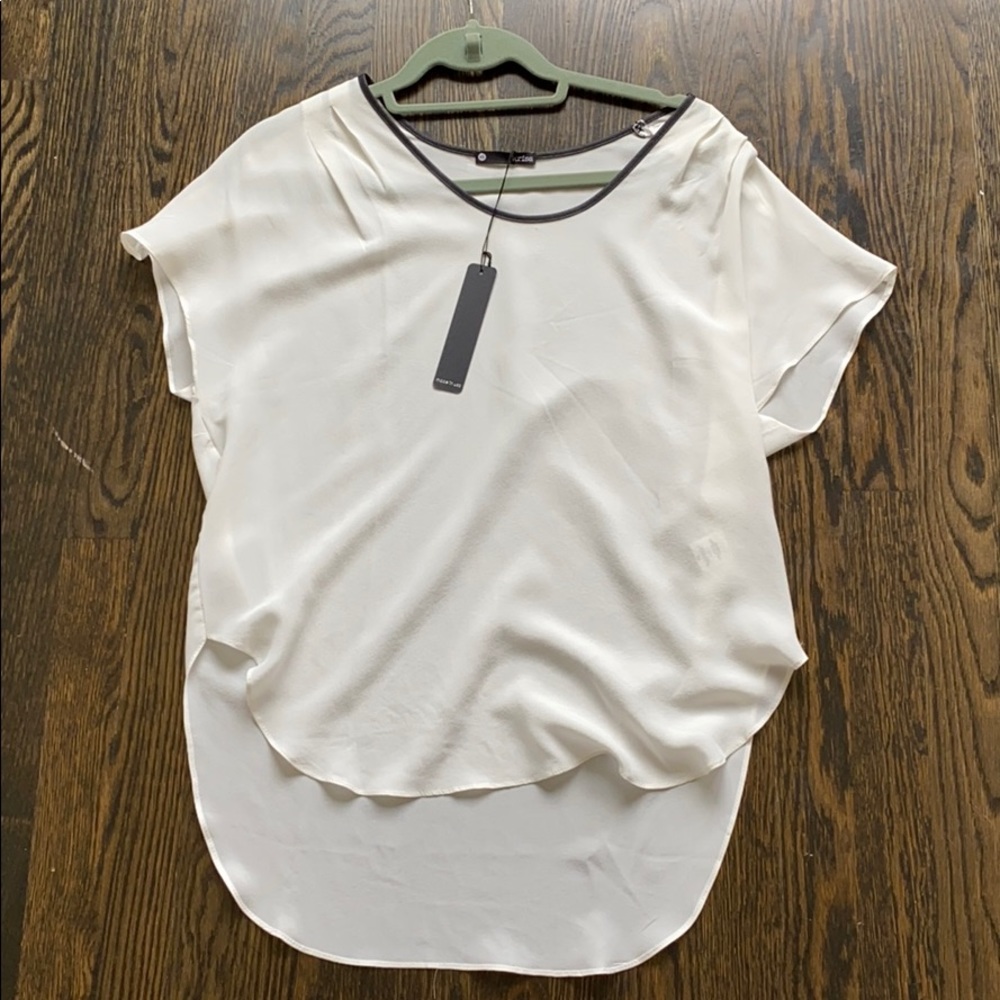 NWT Krisa Silk high-low Blouse